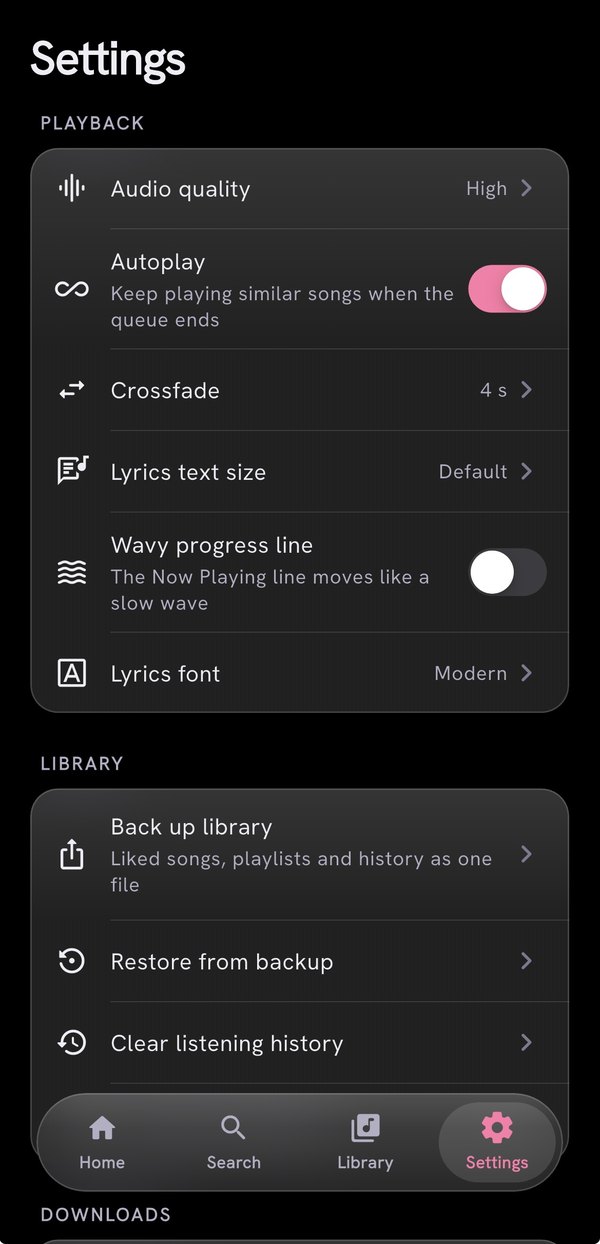 Playback settings